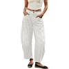 Generico Jeans Donna Jeans a Gamba Larga da Donna Larghi Eleganti Baggy Jean Elasticizzati Vita Bassa Wide Leg Pantaloni Comodi con Tasche Pantaloni a Gamba Diritti Larghi Casual 2026 Primavera (White, XL)
