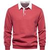 MakingDa Felpa Uomo Senza Cappuccio Manica Lunga Colletto a Polo Felpe Uomo Invernale Caldi Basic Pullover Sweatshirt Lavoro Casual Sportivo Invernali Caldo Classic Cotone Maglione Top RossoChiaro S