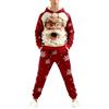 Générique - Pigiama natalizio da uomo divertente con stampa Babbo Natale, completo da due pezzi, comodo, composto da felpa con cappuccio e pantaloni, per la festa di Natale, rosso, XL