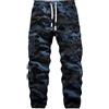 APTRO Pantaloni cargo da uomo mimetici per il tempo libero con vita elastica, pantaloni da lavoro lunghi in cotone, pantaloni da jogging con 8 tasche LT23, S
