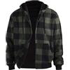 PODOLIXIA Camicia di flanella da uomo foderata in pile a quadri, giacca invernale da uomo con cappuccio, giacca foderata con cerniera, da uomo