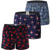Hialegion Boxer Americani Uomo Larghi Boxer Uomo 100% Cotone Divertenti Senza Etichetta Traspiranti Pantaloncini Pigiama Morbido 3 Pacco M