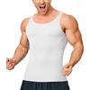 KUMAYES Maglietta Compressione Uomo Canottiera Contenitiva Uomo Modellante Dimagrante Snellente Intimo Pancia Piatta Sportivo Fitness Canottiera (Bianco, XS, S)