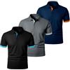 Generic Polo da Uomo, Confezione da 3 Magliette a Maniche Corte, estive, Traspiranti, da Lavoro, con Bottoni, Magliette da Golf Slim
