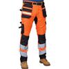 HASHOOB TRADING FZE Pantaloni da lavoro ad alta visibilità da uomo con nastro riflettente multi tasca