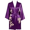 BABEYOND - Vestaglia da donna con stampa floreale, accappatoio estivo, kimono corto, in raso, da donna, da spiaggia