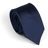 Remo Sartori - Cravatta Stretta Slim in Seta Tinta Unita, Larghezza cm 6, Made in Italy, Uomo (Blu Scuro)