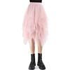 Monbessi Gonna in Tulle Donna Gonna Lunga in Tulle Elastica 80cm Gonna Irregolare in Maglia Quotidiana, Prom, Party(Vita: 60-78cm, Rosa)
