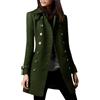 EGSDMNVSQ Trench Donna Cappotto in Lana con Risvolto con Doppia Fila di Bottoni Caldo Parka Cappotto Invernale Lungo Antivento a Maniche Lunghe con Colletto Rovesciato Giacca Giacca Slim Fit Outwear