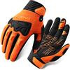 INBIKE Guanti MTB Guanti da Ciclismo in 5mm Eva Touchscreen Antiurto Antiscivolo Bici da Strada Moutain Bike per Uomo e Donna(Orange,XL)