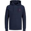 Jack & Jones Felpa con Cappuccio da Uomo Jjebasic con Logo Sweat Hood Noos, Blazer Blu Marine, XXL