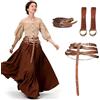 Sophisticate Cintura medievale da donna con catenina, rinascimentale, regolabile, ideale per abbigliamento e accessori, cosplay e uso quotidiano, marrone, Taglia unica