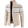 HEONSATI Cardigan Uomo a Maglia con Cerniera Felpe Senza Cappuccio Autunno Invernale Manica Lunga Sportivi Felpa Eleganti Zip Stand Collare Vestibilità Basic Leggera Maglioni da Uomo Comodi Casual