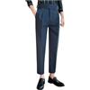Foweknow Pantaloni da uomo in tessuto eleganti pantaloni da tuta da uomo a vita alta, pieghe anteriori pantaloni Gurkha classici a spina di pesce vintage pantaloni per il tempo libero