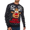 NOROZE Maglione da Uomo con Alce e Renna e Elfo, Buon Cervo Nvy, XL