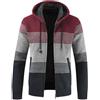 UUAISSO Uomo Felpe con Cappuccio Maglia Pullover Foderato in Pile Cardigan Cerniera Intera Casual vestibilità Regolare Cappuccio Rosso+Blu Navy XL