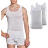 LADY·C Vogatore in Filo di Scozia Uomo Spalla Larga Canottiere da Uomo Leggera e Traspirante 2 Pack (IT, Testo, M, Regular, Regular, Bianco)