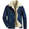 Generic Pelo da uomo autunno e inverno, cappotto turndown, giacca alla moda a maniche lunghe, denim e cappotto in velluto Giacche Casual Invernali