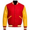 ZM ATTIRE Thriller MJ, Giacca Varsity Letterman Rosso in Lana, Bomber per Concerti, Cosplay, Costume di Halloween Giallo
