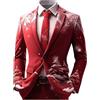 pvucpot Giacca natalizia da uomo, blazer di Natale, con stampa natalizia, slim fit, giacca a maniche lunghe, per feste