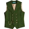 Solovedress Gilet da uomo vintage in tweed, doppiopetto, per matrimonio