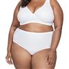 Be-Myco Set 2 Slip Donna Cotone Elasticizzato Taglie Forti Made in Italy Mutande Donna Cotone Vita Media. Bianche e Nere Plus Size Oversize Conformate 6XL, Bianco