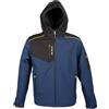 Ergos Workwear JRC Brenta Giubbotto da Uomo con Cappuccio in Softshell 3 Strati Impermeabile Traspirante Multitasche da Lavoro (IT, Testo, 3XL, Regular, Regular, Standard, Blu Navy)