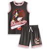 Sonic The Hedgehog Set da basket da 2 pezzi Shadow in nero | Abbigliamento sportivo unisex per bambini | Maglia da basket senza maniche con design a fumetti | Abbigliamento sportivo per bambini