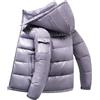 heekpek Giubbotto Invernale Uomo Cappotto con Cappuccio Idrorepellente Giacca Imbottito in cotone Giacconi Invernali Parka da Sci Snowboard Trekking, Grigio-viola, L