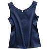 LSHARON SILK 100% 19 Momme Mulberry Silk Camicetta Canotta Donna, blu navy, L