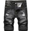 VIVICOLOR Jeans Corti Strappati Neri da Uomo Pantaloncini di Jeans Casual Estivi da Uomo Pantaloni Corti Jean Attillati alla Moda