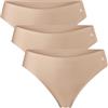 DANISH ENDURANCE 3 Paia Tanga Donna in Microfibra, Perizoma Invisibile Sportivo, Slip Taglio Laser Beige M