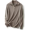 Ciovkis Maglione da donna in lana merino misto autunno inverno polo V collo 1/4 zip manica lunga maglione a maglia