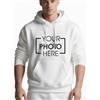 JOPHY & CO. Felpa con Cappuccio da Uomo Personalizzata - Stampa Logo/Testo su Misura cod. 8605 (IT, Testo, M, Regular, Regular, Bianco)