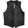 Solovedress - Gilet in lana da uomo, gilet formale, vestibilità normale, gilet da completo, ideale per il matrimonio e per gli uomini, Nero , S