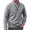 Generico Maglione Uomo Invernale Elegante Maglioni con Mezza Zip Collo Alto Manica Lunga Stand Collare Maglioncino Cashmere Casual Basic Sweater Caldo Pesante Pullover Termica Lavoro Felpe Giacca Classics Moda