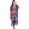 Miss Lavish London - Vestito da donna, caftano da donna, taglia: da normale a taglie forti 144-blu 56-60