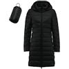 Lggwunsi Piumino Donna Invernale - Classic Leggeri Casual Piumini Lungo Morbida Caldo Piumino D'Oca Bianco Colore Puro Impermeabile Comodi Giacca per All'Aperto Sportiva e Trekking,Nero,XXL