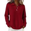 Generic Maglioni da donna invernali a collo alto con colletto alla polo in maglia grossa, eleganti maglioni a maniche lunghe henley, maglioni pullover eleganti, maglioni smart casual, maglioni plus size
