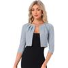 Allegra K Donna Cardigan Aperto sul Davanti con Pieghe Maniche a 3/4