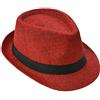 Miobo Cappello di Paglia, Cappello Panama, Cappello Fedora, Design Trilby, Protezione Solare 56-Cappello di Paglia-Rosso
