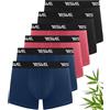 YESWEL Boxers per Uomo Pacco da 6, Mutande in bambù Super morbide, Biancheria Intima con Vita Elastica (Taglie M-3XL)