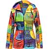 SHOPOHOLIC FASHION Felpa con Cappuccio da Donna Colorata con Taglio Patchwork Hippie, Multi, S