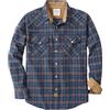 Dubinik® 6 oz Camicia Uomo Flanella Camicia Pile Cotone Western Cowboy Bottone di Perla Manica Lunga Pesante Quadri Vintage Grigio Blu Scuro L