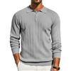 COOFANDY Maglione da Uomo con Colletto Polo Intrecciato a Righe Verticali Maniche Lunghe Pullover Casual Invernale Basic