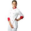tessile astorino Ricamo 0 - Giacca Cuoco da Cucina - Casacca Chef Donna - Bianca e Rossa - Made in Italy (S)