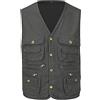 YOUTHUP Gilet da Uomo Multitasche Sportivo Gilet da pesca Chiusura a Bottone Vest Safari Caccia Fotografi Outdoor Giacche
