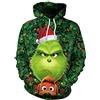 Baruler Halloween Natale Green Fur Monster Grinch 3D Maglione Stampa Digitale Felpa Con Cappuccio
