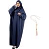 Modish Group Prien Modish Group Vestito Da Preghiera Per Donna Con Girls Musulmana Hijab Abito Lungo Abaya Vestiti Set Dubai Kaftan Con Muslim Tasbih (Blu Navy, Standard)