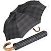 Knirps Topmatic SL - Ombrello tascabile da uomo con manico rotondo in legno Gents Prints
